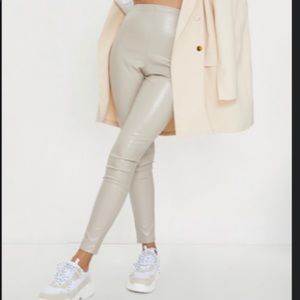 PLT Stone Croc Faux Leather Skinny Trousers